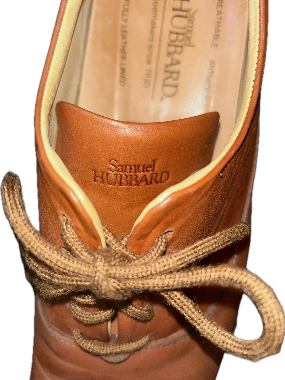 Samuel Hubbard Market Cap Whiskey Tan Leather Oxford Brogue Shoes Vibram 14